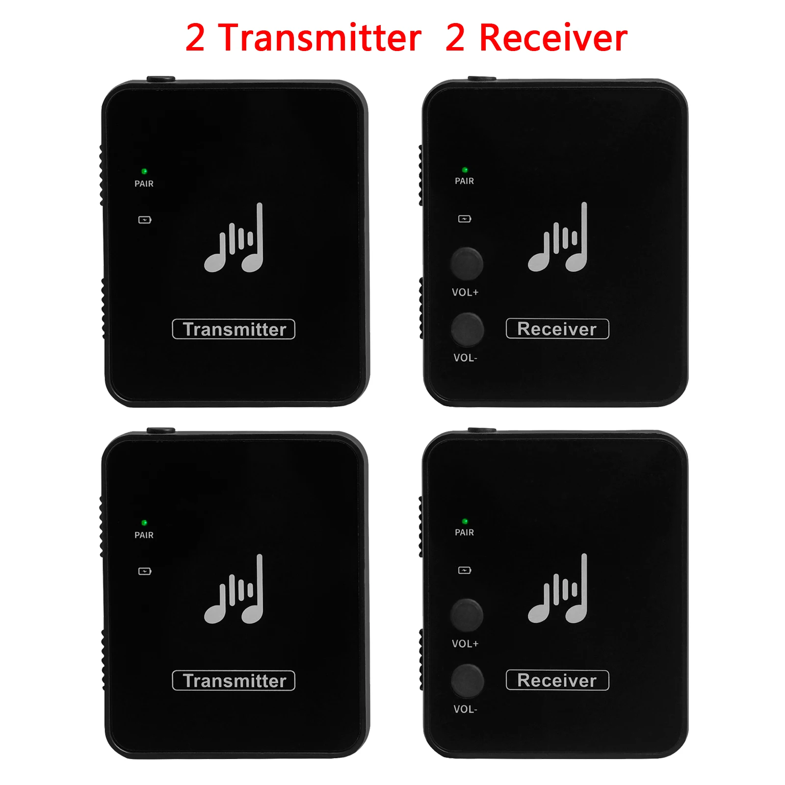 

M-VAVE WP-10 2.4GHz Wireless Earphone Monitor Transmission System Support Mono/Stereo USB Rechargeable Transmitter & Receiver