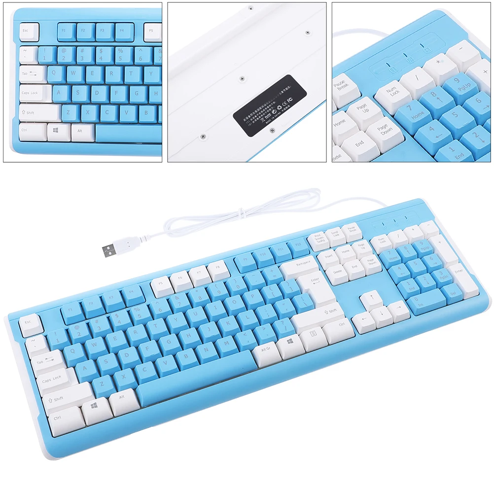 

Сверхмощная игровая компьютерная клавиатура с RGB-подсветкой для ноутбука, настольного офисного использования, встроенный утяжеленный материал, USB-клавиатура компьютера