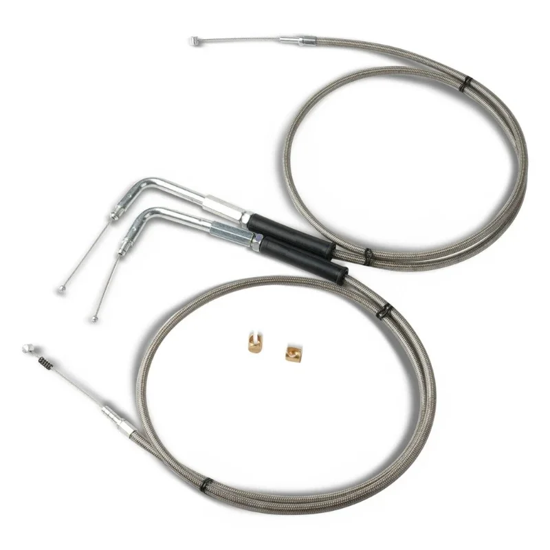 Idle Cable with 90° Elbow Fitting for Davidson FXST FLST FLT XL 1996-UP Throttle and Idle Cable Set Replace 56579-02A