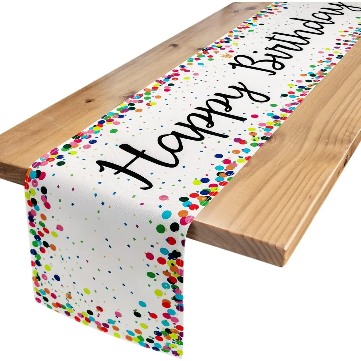 Happy Birthday Table Napkin 183cm White Table Napkin Celebrating Birthday Party Table Decoration, White