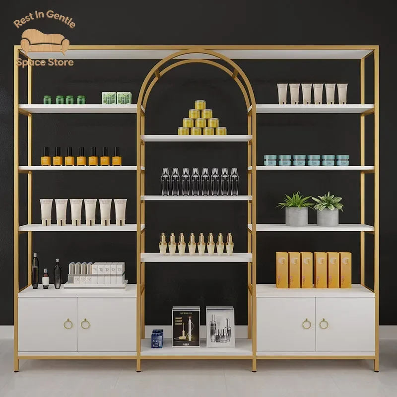 Customized beauty salon display cabinet, cosmetics skin care products display stand, bag cabinet, shelf shelf, multi-layer