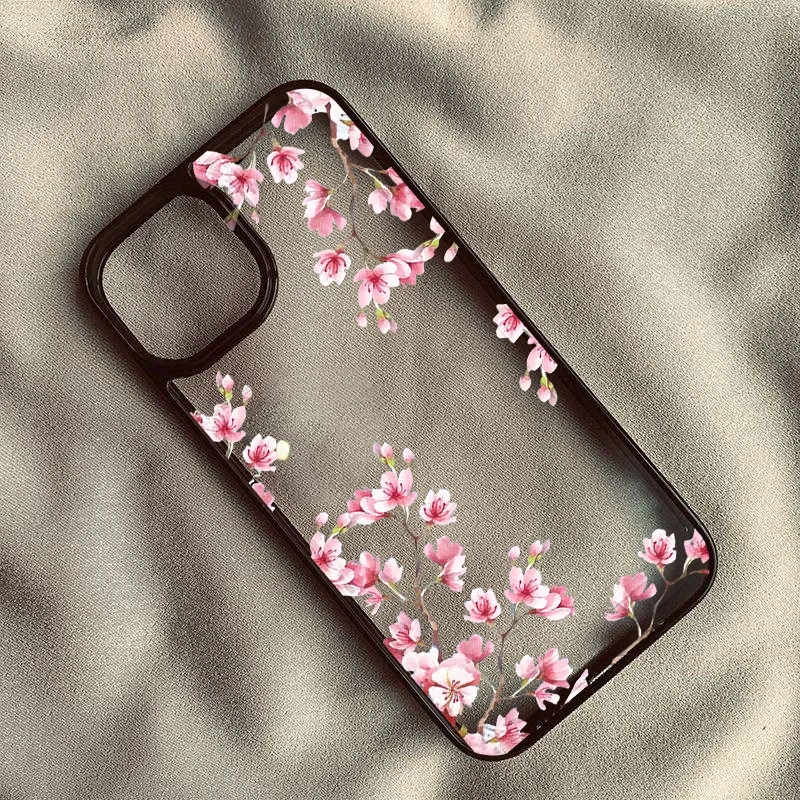 Pink Magnolia Flower Phone Case For iPhone 15 14 17 Pro 13 12Mini 11 XR Max X 16 8Plus Plum Blossom Shockproof Clear Hard Cover - náhled 5