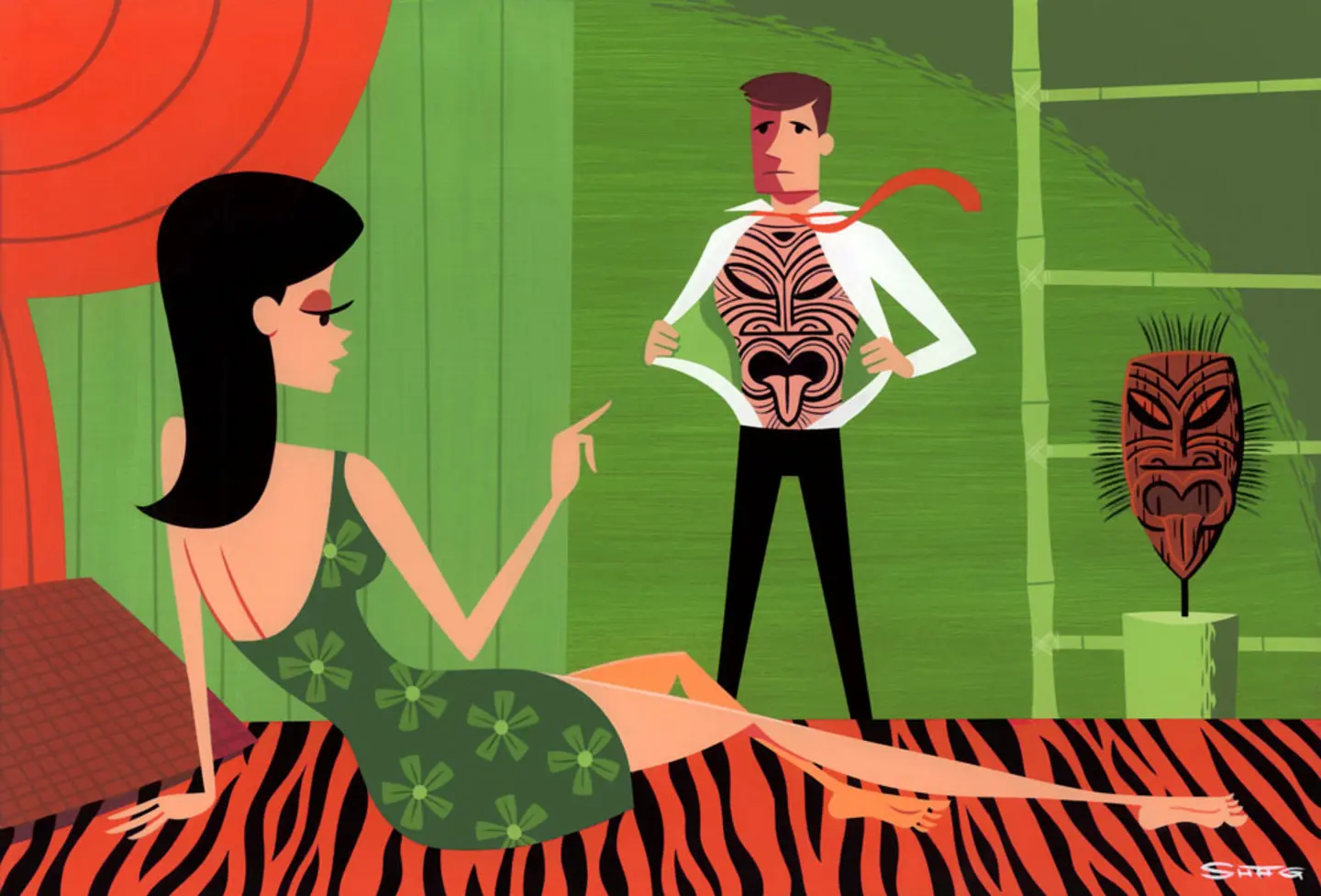 

Josh Agle Shag Art Canvas Poster for Living Room Decoration Home Wall Decor Decorative Picture