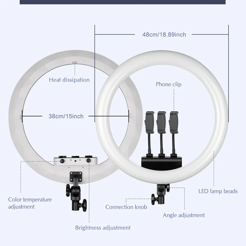 SH 18-Inch Led Ring Light Fill Light With Bracket Usb Charging Suitable For Live Broadcast Fill Light Photography Studio