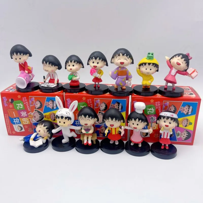 Figurines d'action en PVC de la série Anime Chibi Maruko Chan, années parfaites, poupées modèles de dessin animé, cadeaux pour étudiants, mini jouets Kawaii, ornements