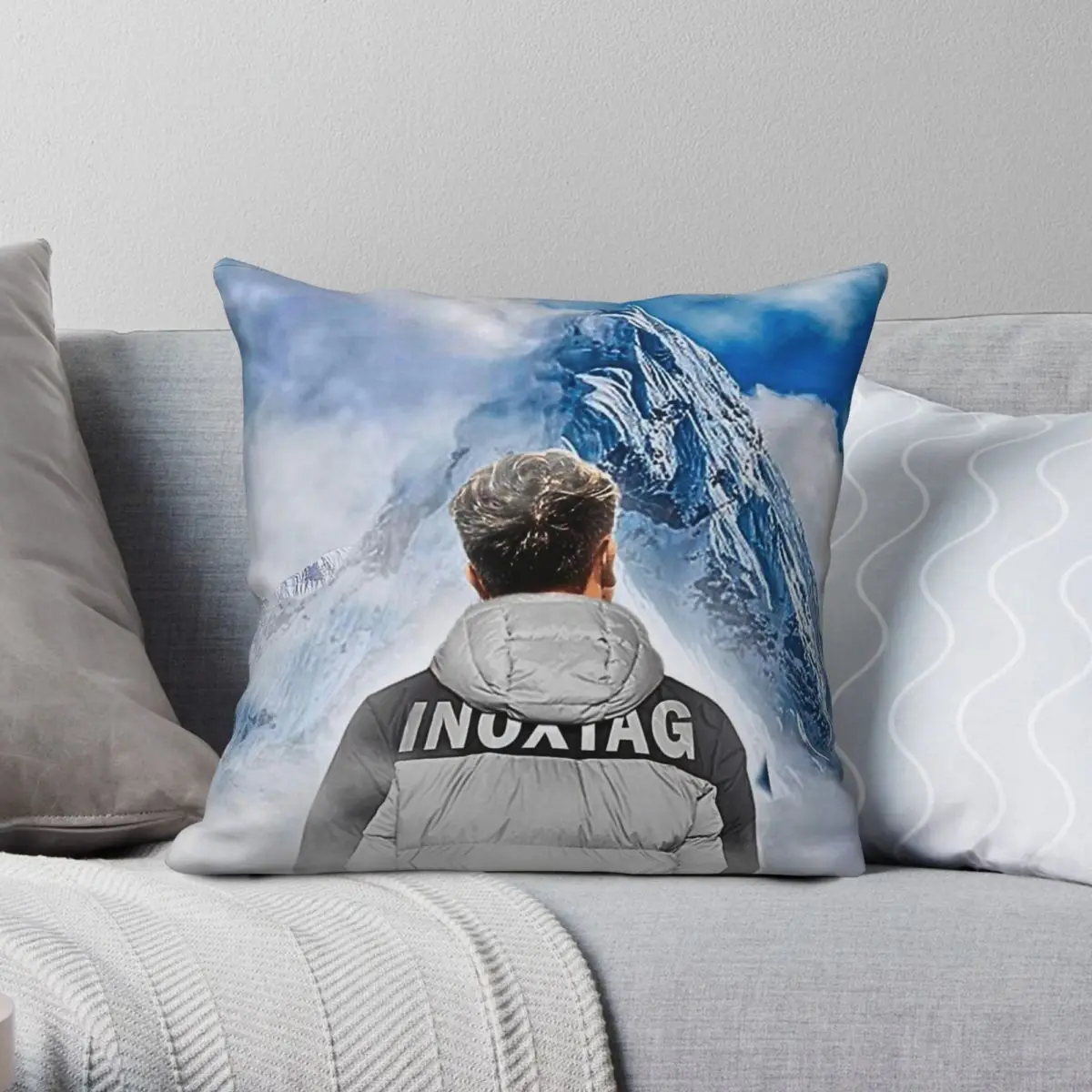 Inoxtag Everest Kaizen Inès Benazzouz Fronha Poliéster Linho Veludo Impresso Zip Decoração Capa de Almofada para Carro