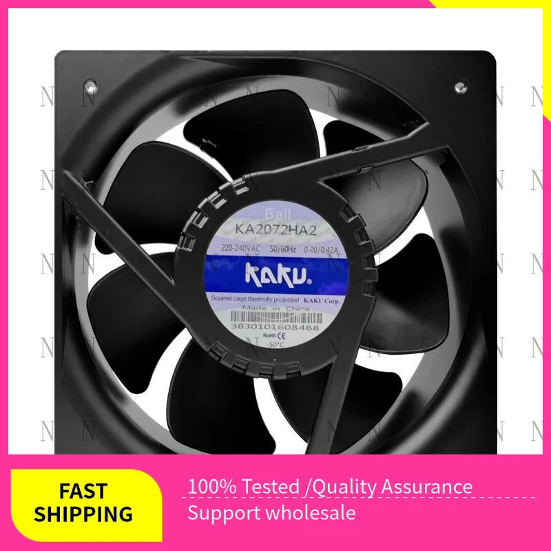 

YJJ Axial Flow Fan Ball Bearing FOR KAKU KA2072HA2 AC 220/240V 0.38-0.50A 208*208*72MM
