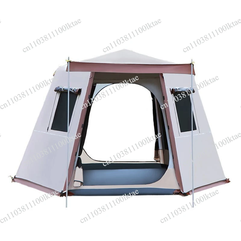 Outdoor Camping Double Layer Thickened Rainstorm 3-4-5 -6 People Automatic Quick Open Anti-mosquito Camping Tent