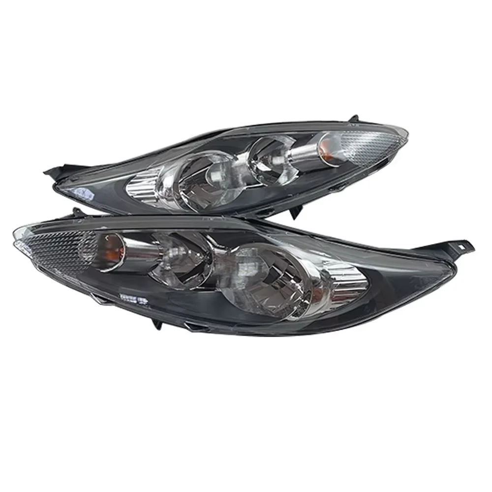 A Pair Black Housing Headlight For Ford Fiesta MK7 B299 2008 2009 2010 2011 2012 2013 Headlamp 8A61‑13W03