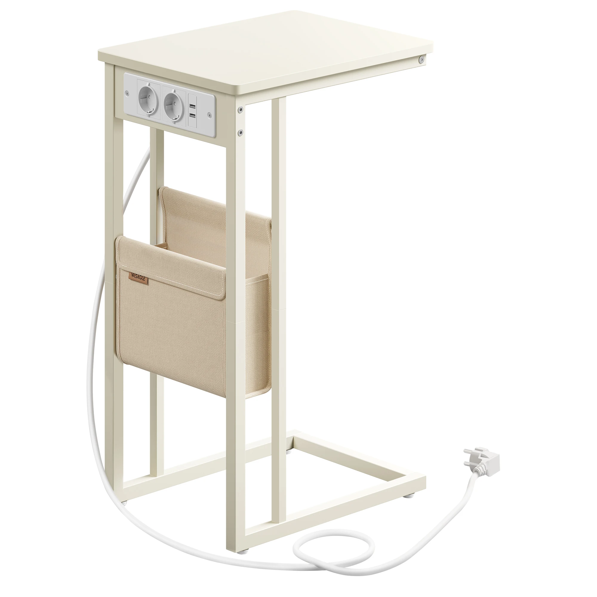 VASAGLE side table, with socket, for small spaces, 2 USB ports, 30x40x62 cm