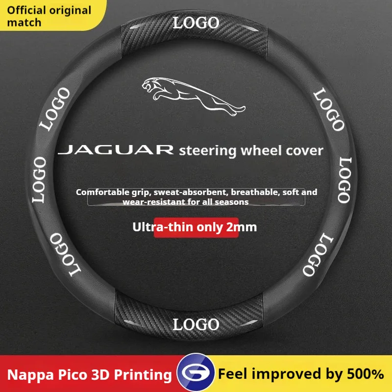 Car Steering Wheel Cover Artificial Leather For Jaguar XJ XEL F-PACE XFL E-PACEXF Steering-Wheel Cover Wrap Car Accessories