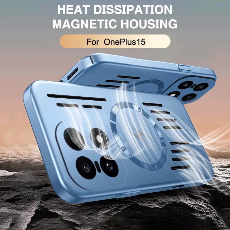 Breathable Hole Thin Case for OnePlus 15 15R 13 13R 13S 13T 12R 5G Magnetic Hard PC Cooling Heat Dissipation Original Back Cover