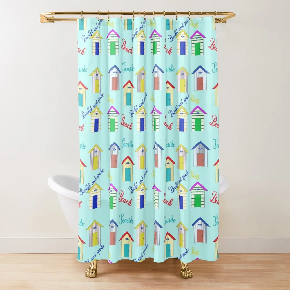 

Beach Huts Shower Curtain Bathroom And Shower Elegant Bathroom Transparent Bathroom Shower Deco Curtain