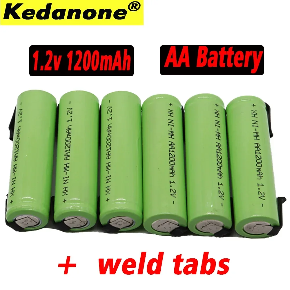 AA Rechargeable Battery 1.2V 1200 mAh NiMH 14430 aa Battery with soldering for DIY electric razor teething toys Safety battery