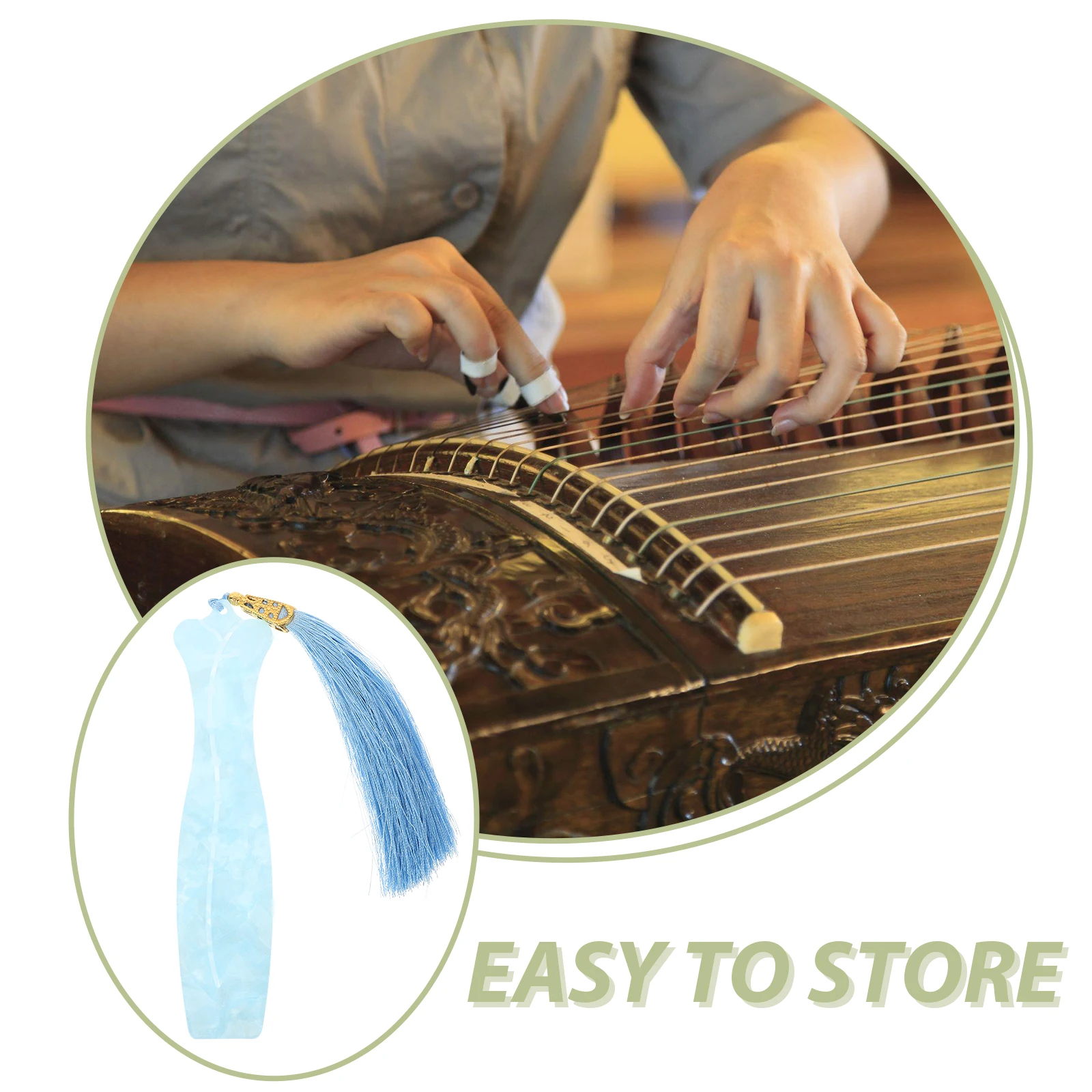 

Vintage Style Lightweight Guzheng Nail Storage Board Portable Organizer For Pipa Picks Hairpins Abs Cloth Material Durable Nail
