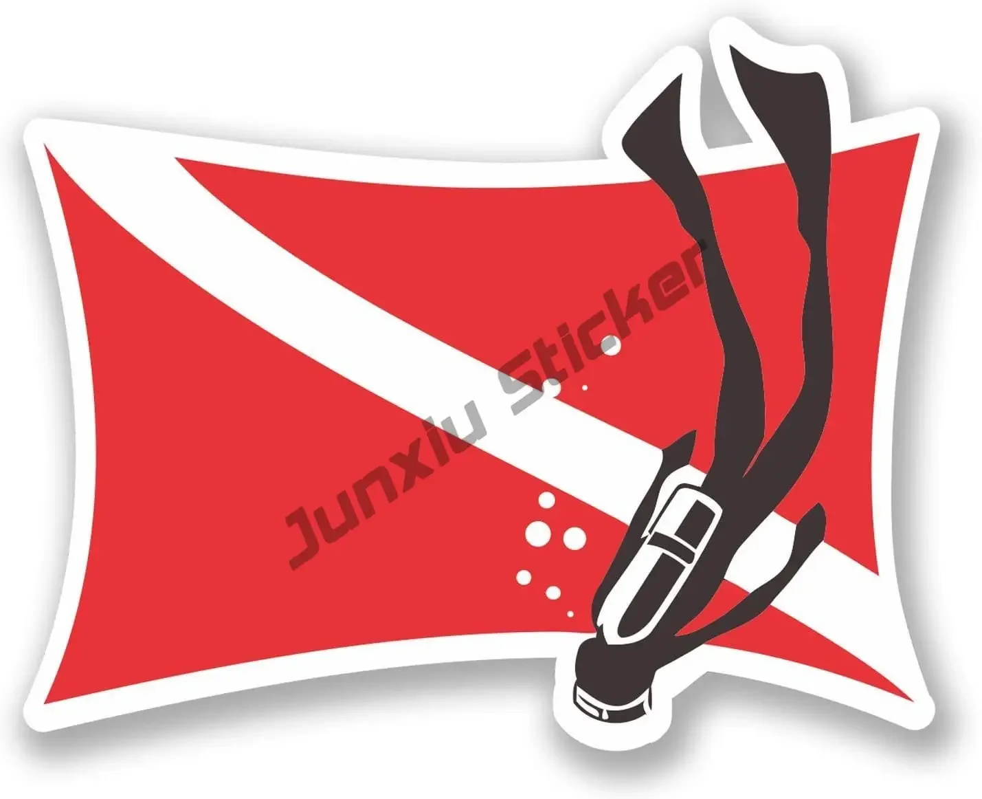 Scuba Flag with Diver Vinyl Decal Scuba Diver Flag Sticker Cutout Car and Motorcycle Bumper Truck Boat Vinyl Waterproof Decal