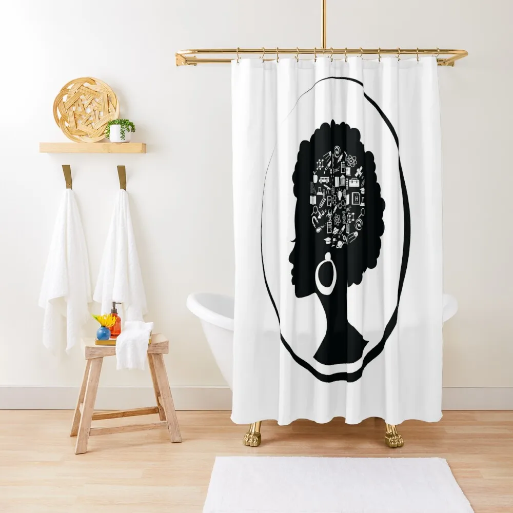 

Science on the Afro (Black) Shower Curtain Shower Set For Bathroom Waterproof Shower And Anti-Mold Anime Curtain