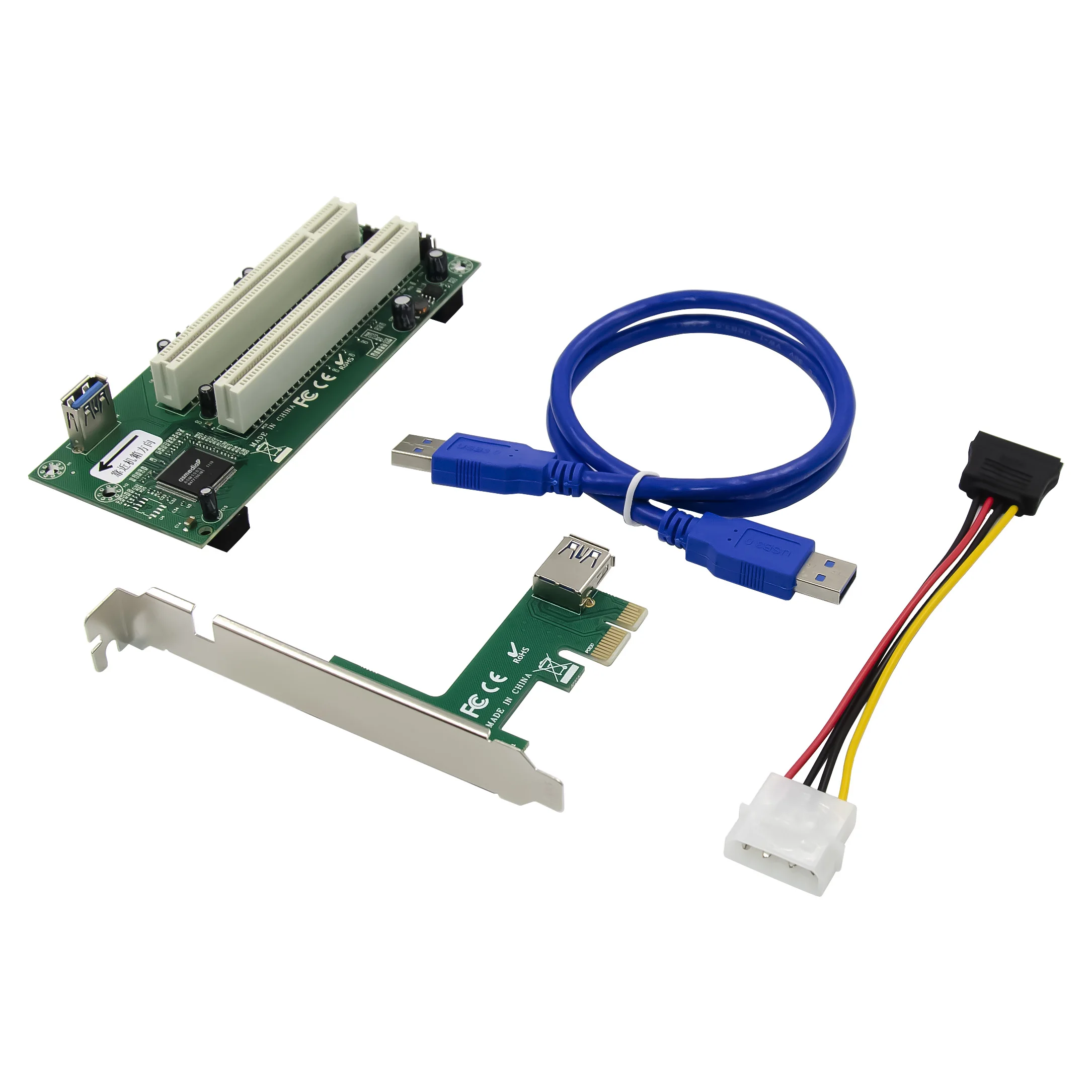 PCI Express X1 auf 2-PCI-Karte ASM1083 Konvertierungskarte PCI-E-Riser-Karte