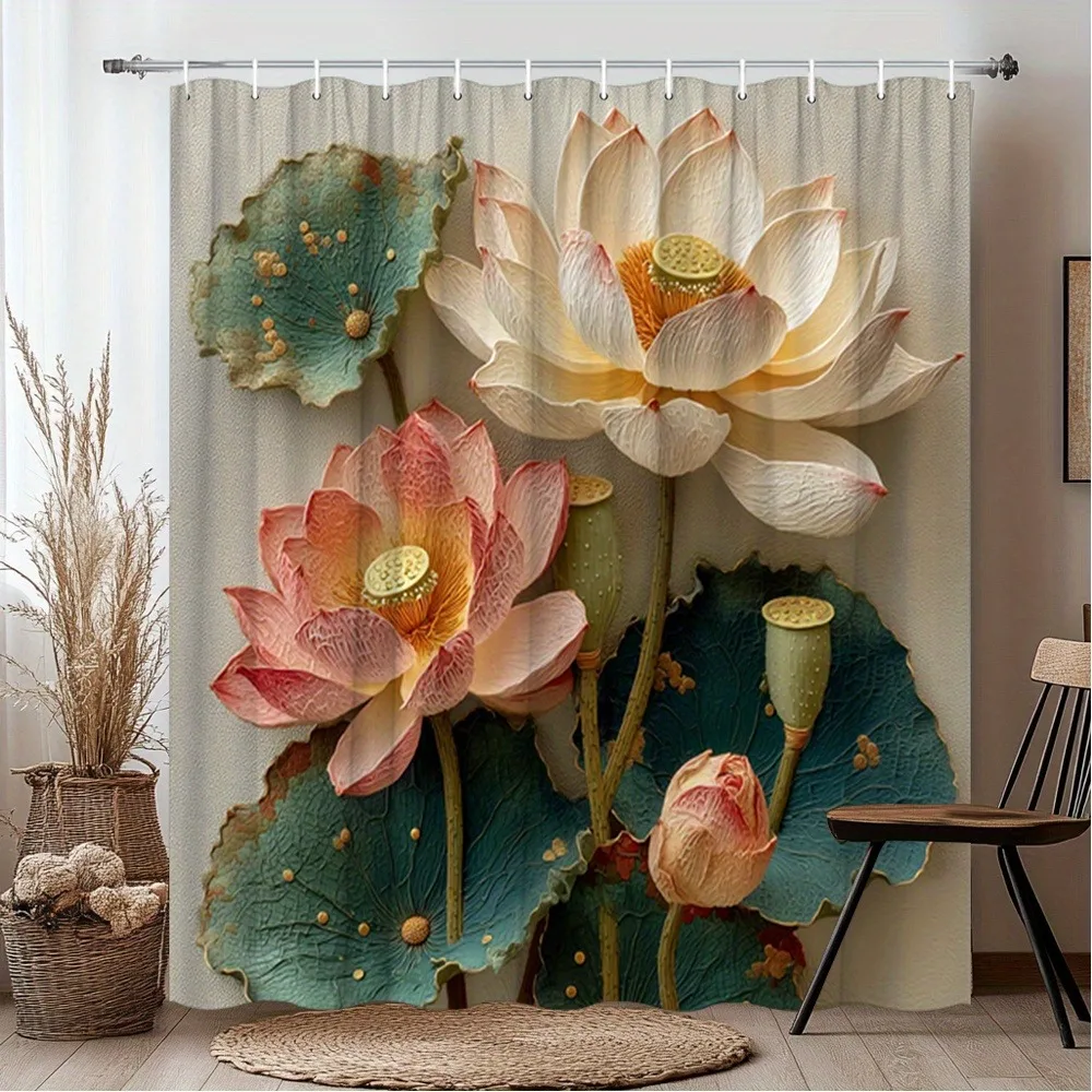 

Занавеска для душа с ароматными растениями орхидеи, моющаяся грязеотталкивающая насадка для душа, водонепроницаемая полиэстеровая занавеска для ванны для домашнего декора