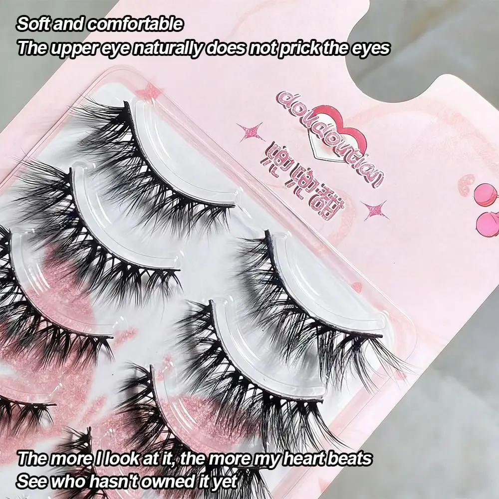 

Beauty 3D Silk Fiber False Eyelashes Thick Cross Natural Makeup Eye Extension Tools Messy Handmade Eyelash Extension