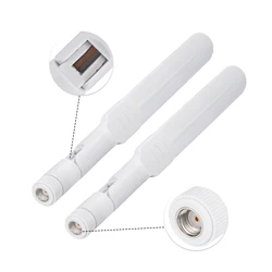 Eightwood 2x Dual Band 2.4GHz/5GHz 8dBi White Color WiFi Antenna with RP-SMA Male for Wireless Router or Card