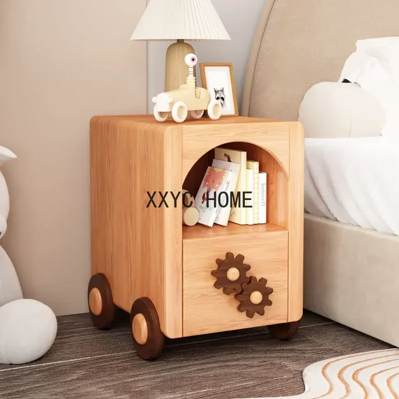 

Solid Wood Bedside Cabinet Simple Nordic Bed Head Storage Storage Bed Side Storage Cabinet Red Oak