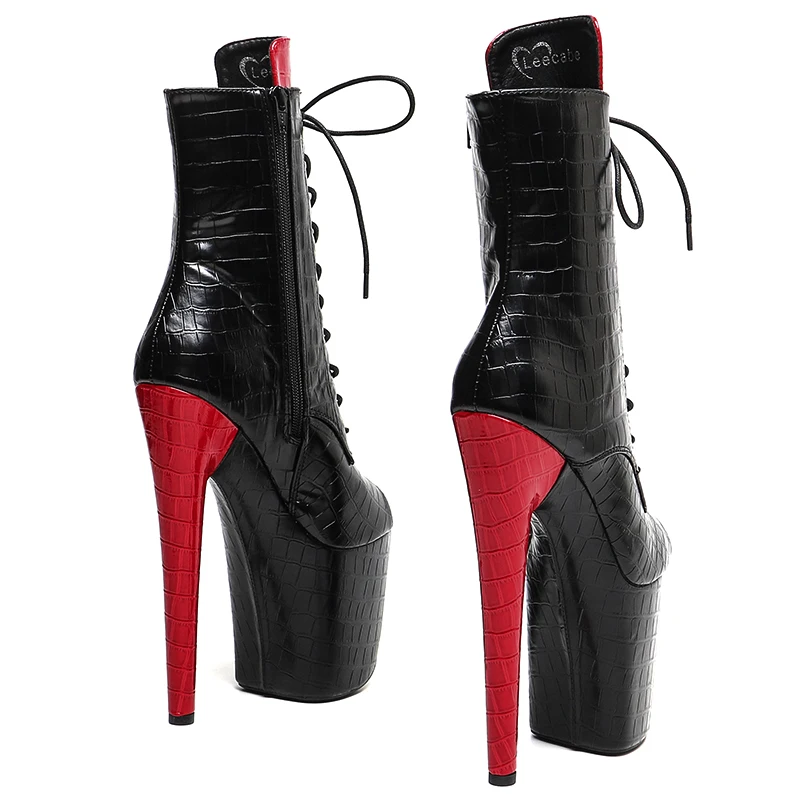 Leecabe  20CM/8inches PU mix color  Trendy fashion Platform  High Heels  party  stripper heel Pole Dance boots