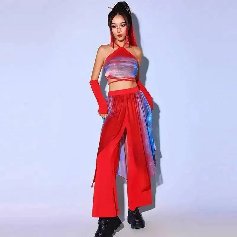 새로운 패션 드럼 댄스 의상 고대 스타일 세트 성인 여성 소녀 그룹 재즈 댄스 중국 스타일 공연 의상