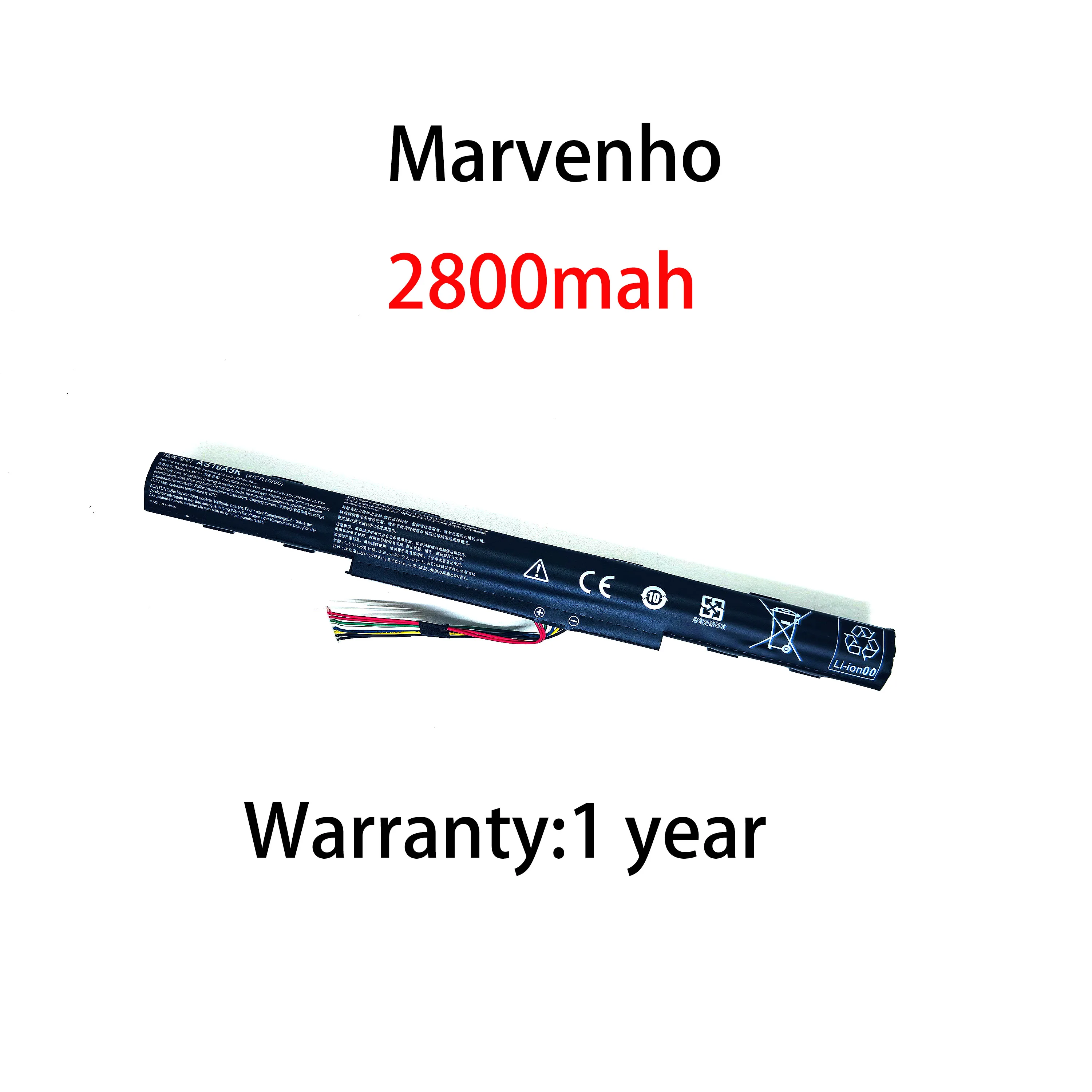Marvenho New 14.8V 2800mah 41.4WH AS16A5K AS16A7K AS16A8K Laptop Battery for  Acer Aspire E 15 Series E5-523G E5-553G Series