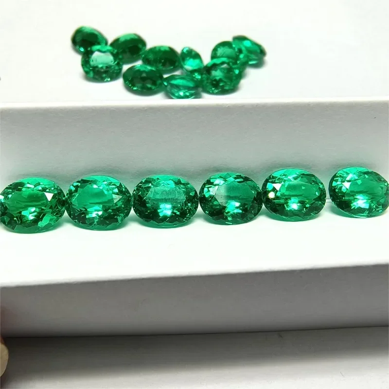 Lab Grown Columbian Emerald Oval Shape Green Gemstone For Diy Jewelry Pendant Bracelet Making Material With AGL Certificate