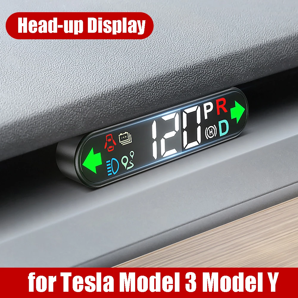 

For Tesla Model 3 Model Y HUD Head-up Display Projector Speedometer Alarm Embedded Head Up Display Driving Safety Reminder Meter