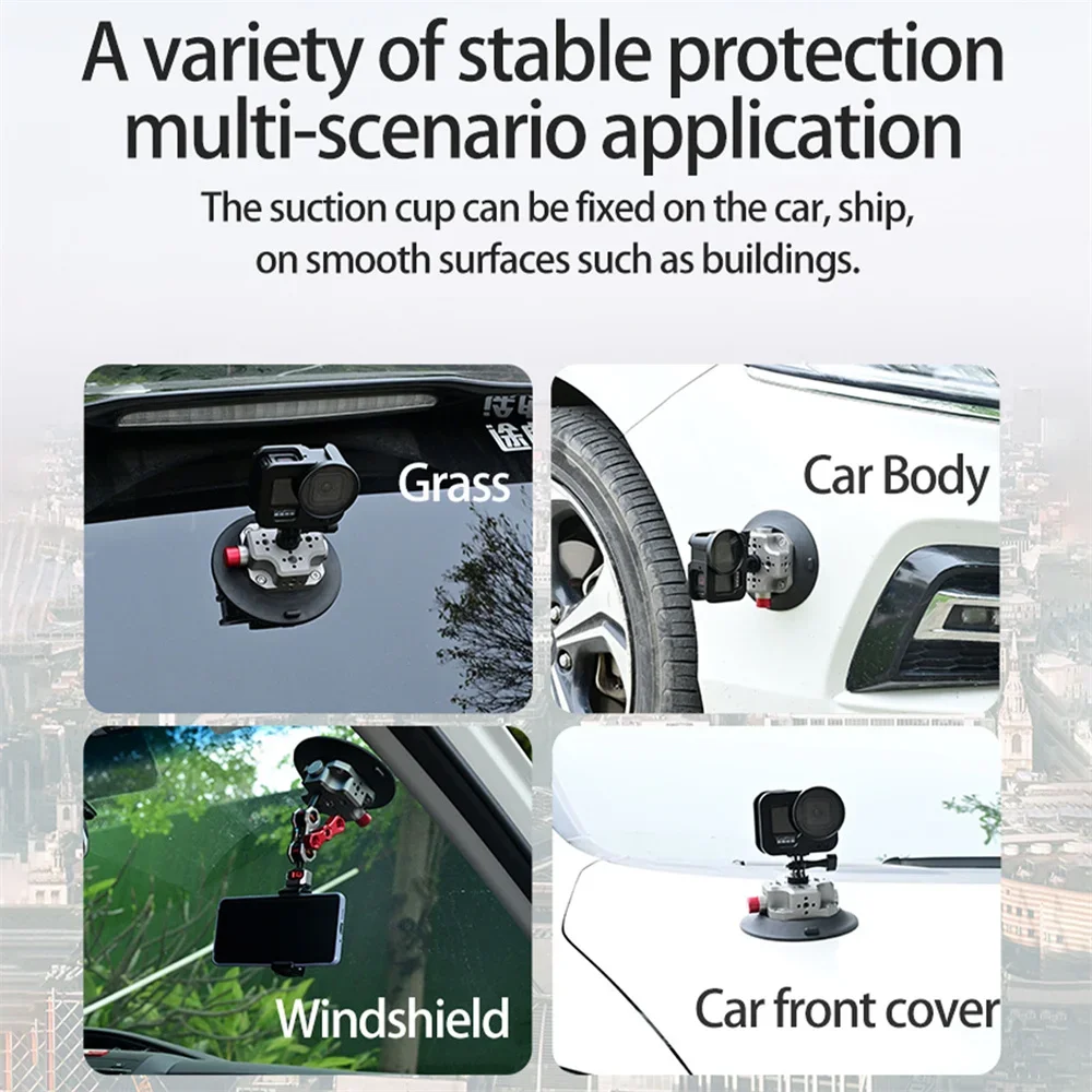 시네마틱 카 체이스 마운트-6인치 진공 플레이트 (360 플루이드 헤드 포함), 레드 코모도 홀드 - 스턴트 촬영을 위한 할리우드급 흡입력