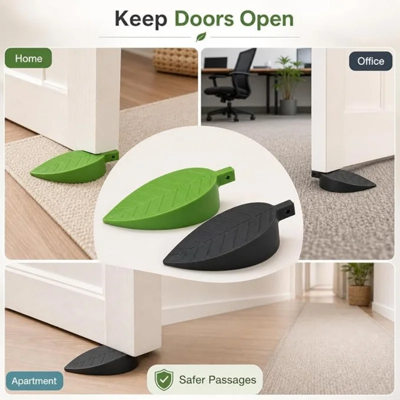 2pcs Simulation leaves mute anti-skid door stop Door suction door hardware anti-pinch fixer floor protector anti-collision fixer