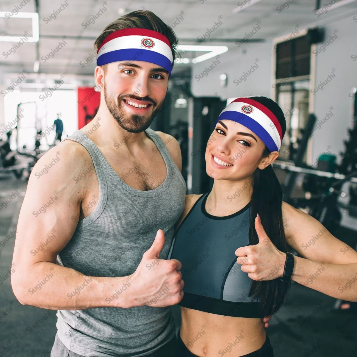 

2025 Paraguay Flag Sweatband Women Men Moisture Wicking Syriac Aram Gym Headband for Cycling Yoga