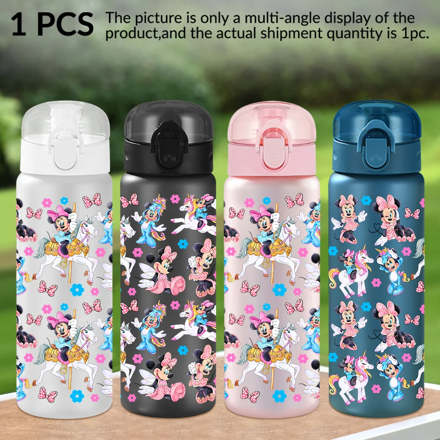 

1Pc Disney, Minnie, Unicorn pattern 26oz plastic water bottle, outdoor sports water cup birthday/back to school gift