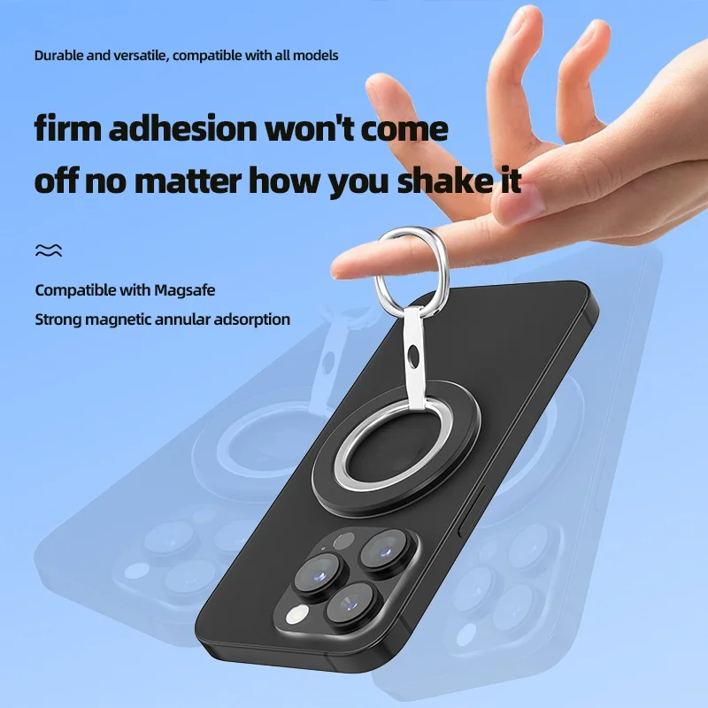 Immagine 6: Supporto Magnetico per Telefono con Anello, Impugnatura Regolabile 3-in-1 e Cavalletto per iPhone Serie 15/14/13