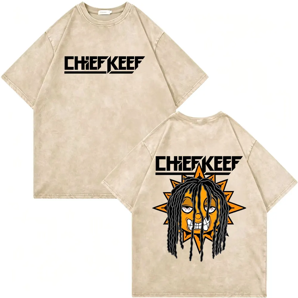 Vintage Washed Rapper Chief Keef Tour 2026 T-shirts Fashion Hip Hop Short Sleeve T-shirt Men Women Summer Casual Loose T Shirt
