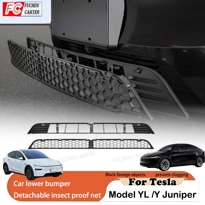 

For Tesla NEW Model YL Y Junipe Front Bumper Grill Mesh Air Inlet Vent Cover Grille Guards Protector Anti-insect Net Accessories