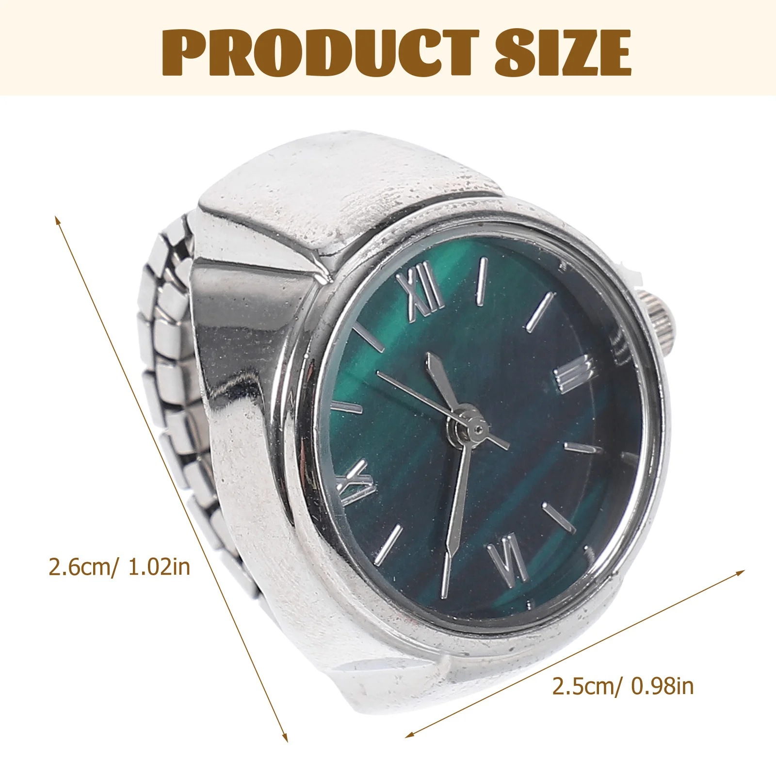 Finger Ring Watch Mini Zinc Alloy Timepiece with Roman Dials Fashionable Accessory for Women Daily Or Formal Use