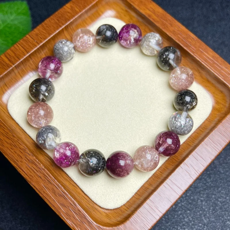 

Colorful Ultrasonic Seven-Color Silver Powder Purple Copper Ultra- Blackcurrant Single-Loop Bracelet Tre