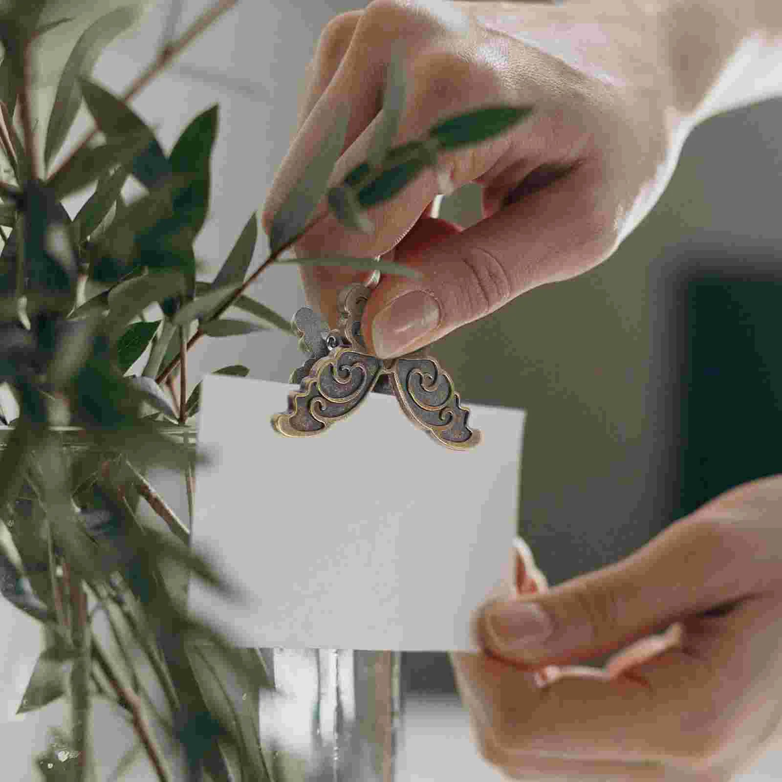 4 Pcs Butterfly Clip Paper Metal Journal Sills Clips for Hanging Document Binder Blocker Small