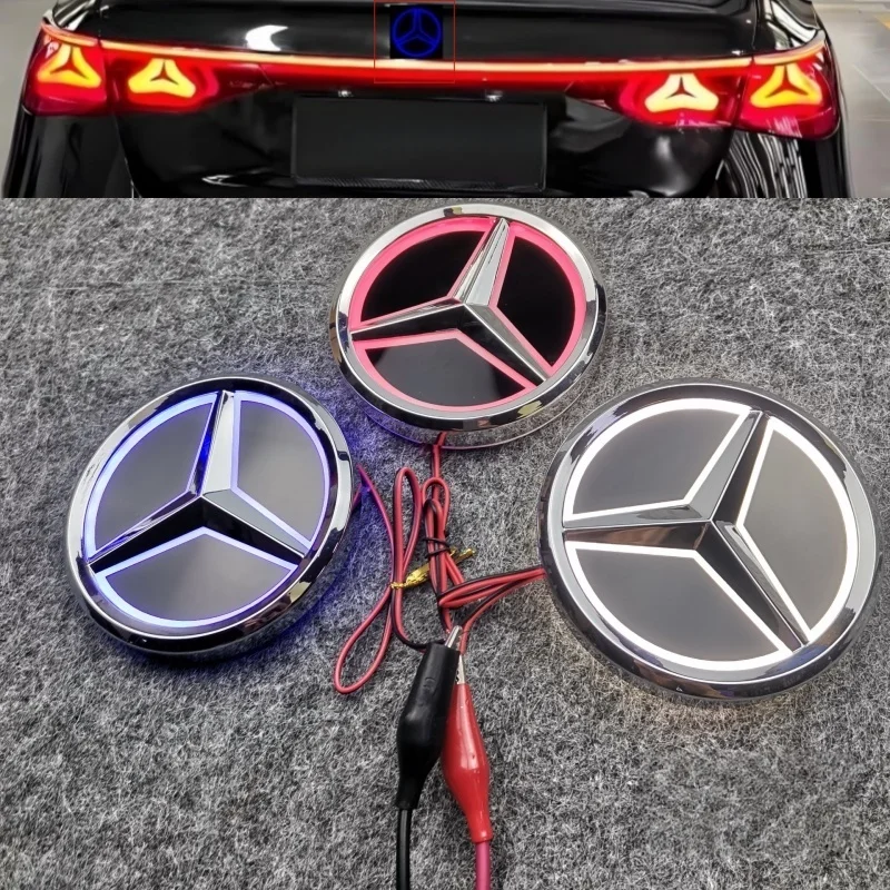 9,5 см эмблема заднего багажника автомобиля, светодиодный значок из АБС-пластика, аксессуары для Mercedes Benz S350 S300L S A B C E Class GLA GLK ML GLC GLE