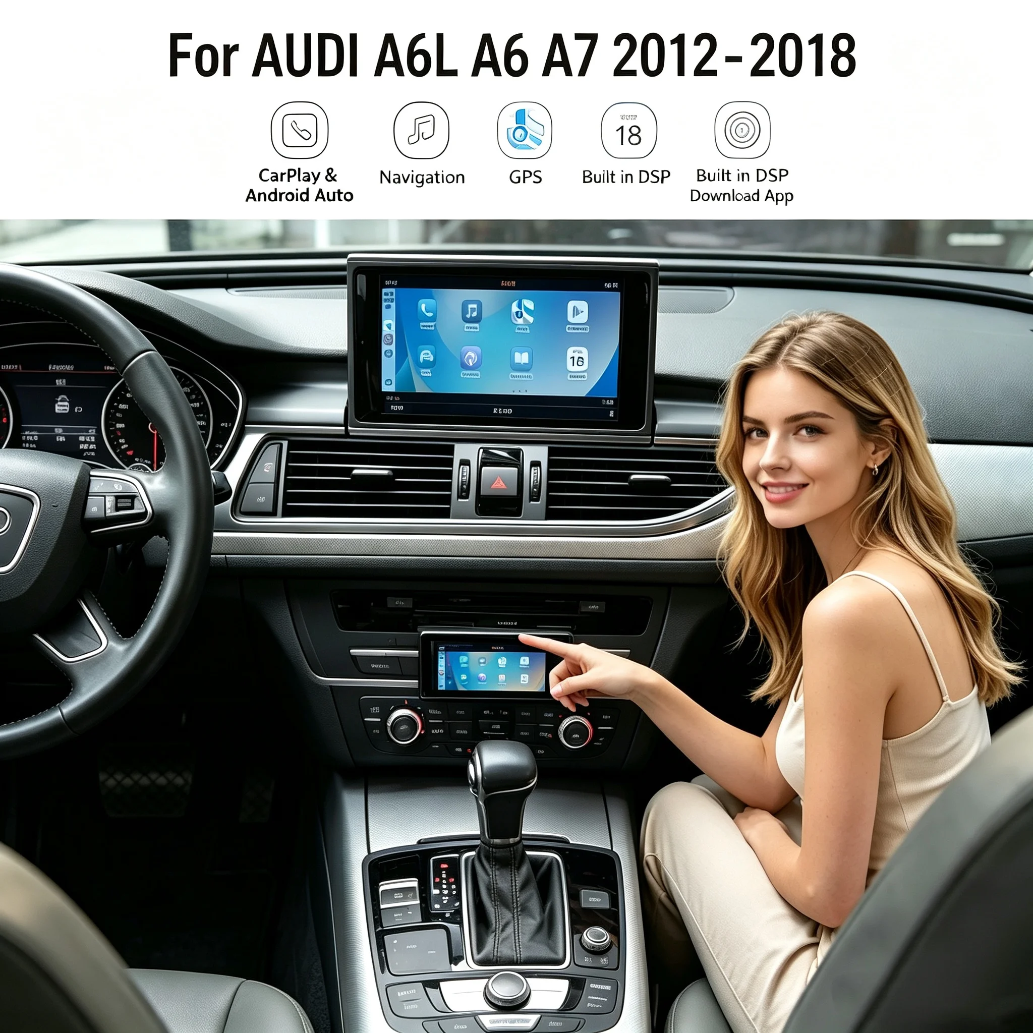 14.9inch LHD Android Screen For AUDI A6L A6 A7 2012-2018 Navi CarPlay Autoradio Stereo Car GPS Multimedia Video Player Head Unit