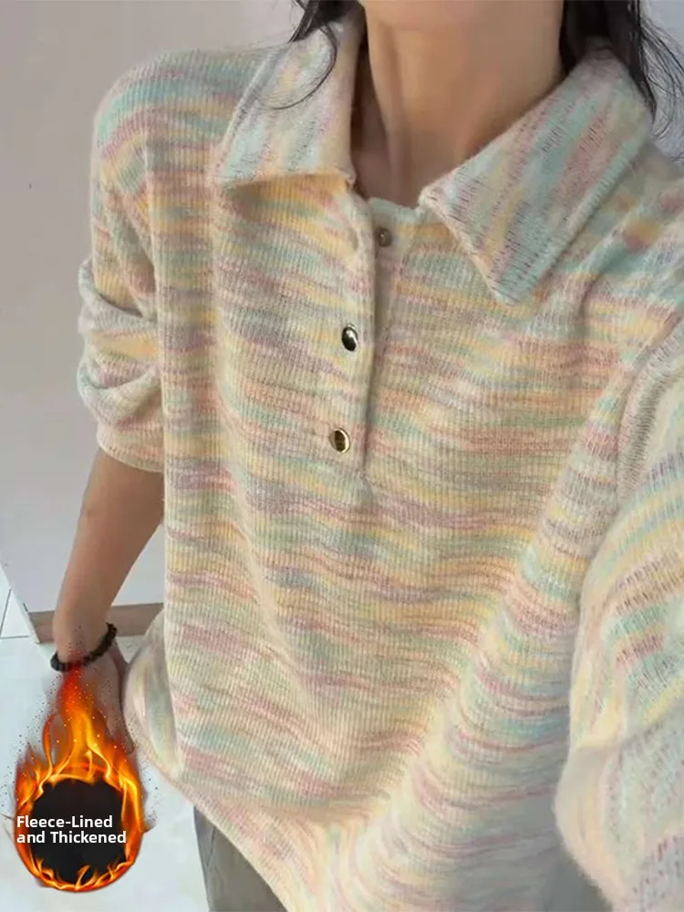 

Американский свитшот с флисовой подкладкой, повседневный универсальный вязаный свитер для пар, зимний, для отдыха