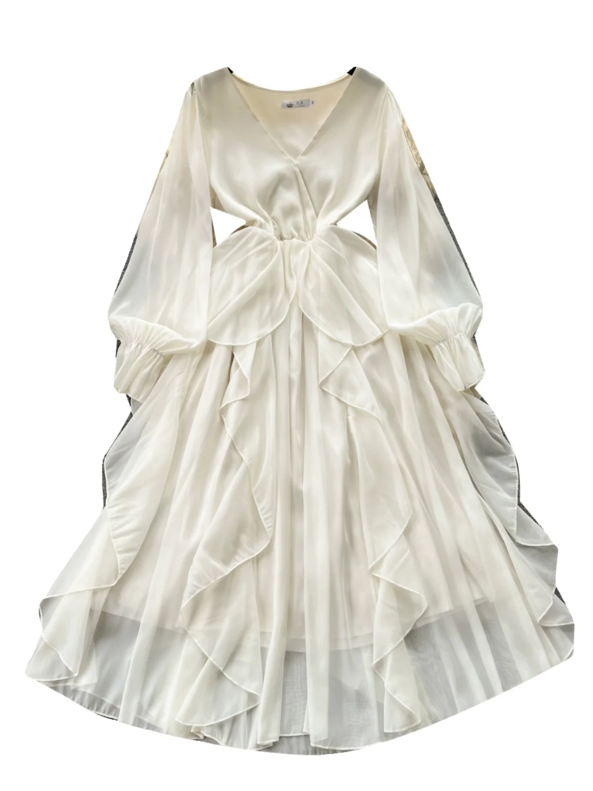 Ele V-Ne Falda de gasa de longitud media Dr Gentle Wind Sle para mujer diseño adelgazante primavera nueva llegada Faionable