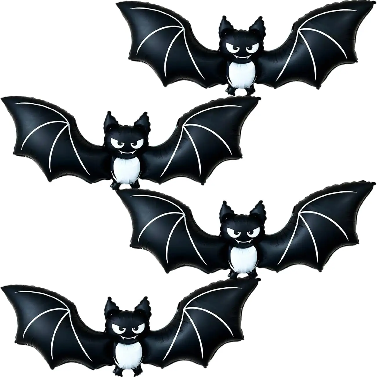 2/4 Stück Halloween Schwarze Fledermaus-Luftballons Große Fledermaus-Folienballons Gruselige Ballons für Halloween-Party Horror-Themenparty-Dekorationen