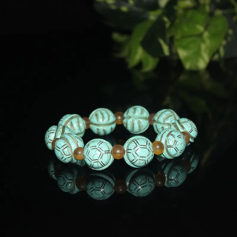 Turquoise Longevity Of Weng Zhong Bracelet Old Pearl Beads String