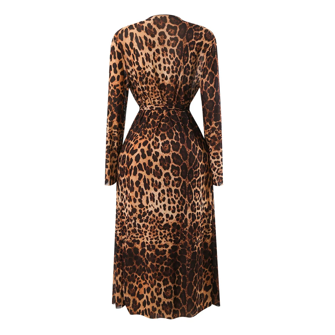 S - XXL, mit langen Ärmeln, Leopardenmuster, Damen-Badeanzug, einteiliger Badeanzug, gepolsterter Badeanzug, Badebekleidung, Modell V7353. – Detail 7
