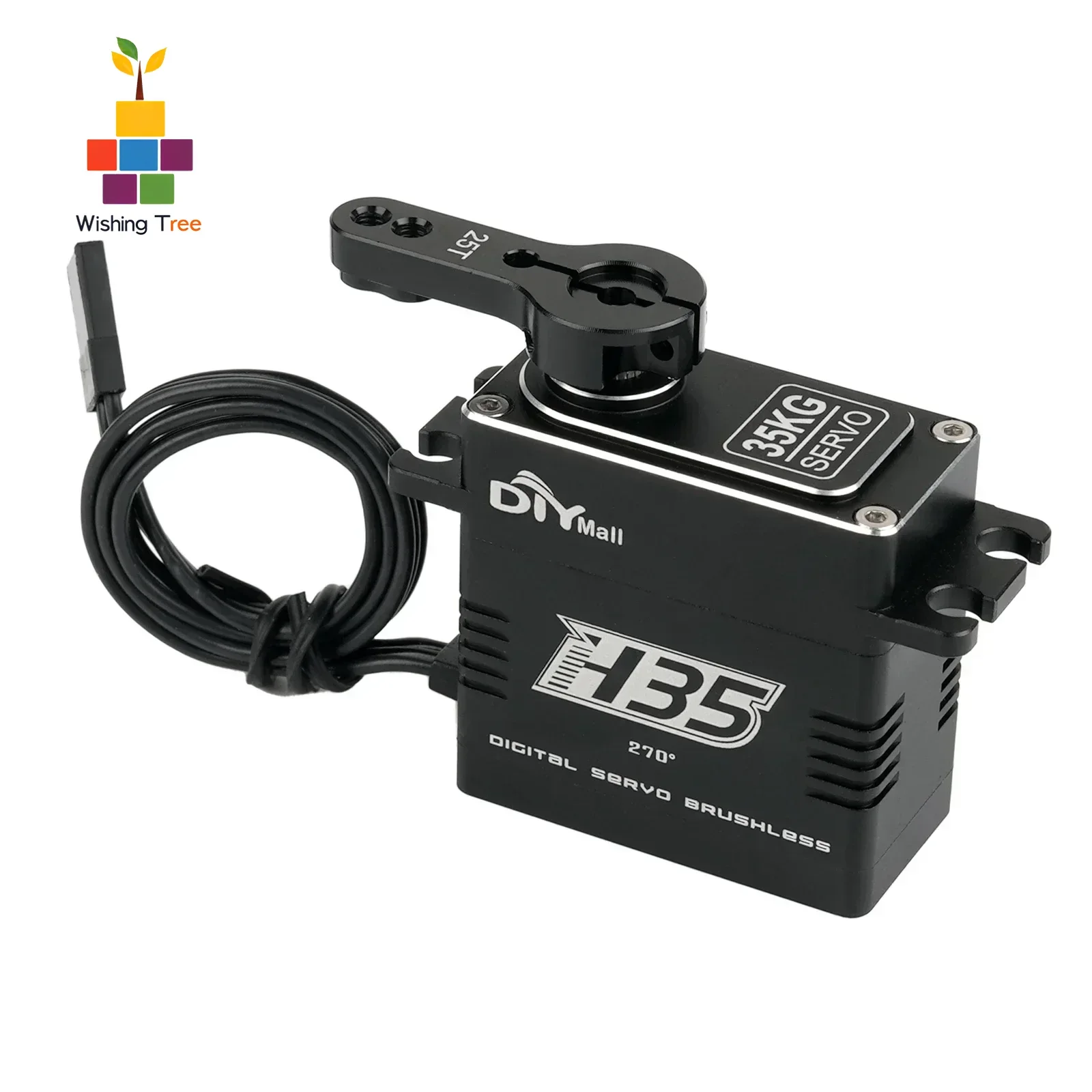 35kg High Torque Waterproof Brushless Metal Gear Servo for RC Cars, Boats, Airplanes, 180°/270°/360° Rotation, Ideal for DIY Pro