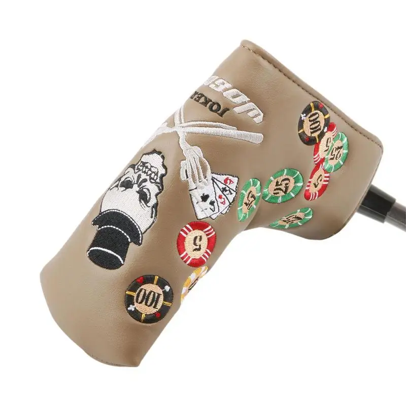 

Golf Putter Head Covers Golf Head Covers With Skull Embroidered Club Magnetic Absorbed Driver Headcover Golf Accessories For Men